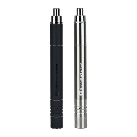 Boundless Terp Pen Spectrum Auto-Draw Vaporizers in black and silver, front view, 600mAh battery