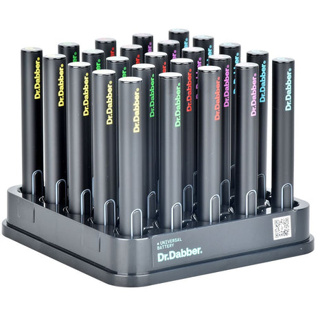 Dr. Dabber Universal 510 Batteries Display, 25CT, 400mAh, Assorted Colors, Angled View