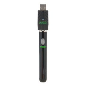 Ooze Smart Battery Vape Pen in Panther Black, 650mAh capacity, front view on seamless white background