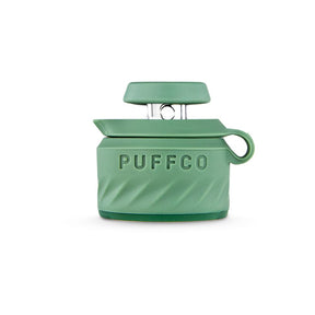 Puffco Peak Pro Joystick Cap in Flourish LE, green borosilicate glass, front view on white background