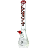 AFM 18" Vampire Beaker Bong with 9mm thick glass and red accents, front view on white background