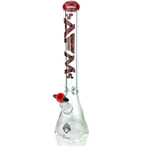 AFM 18" Vampire Beaker Bong with 9mm thick glass and red accents, front view on white background
