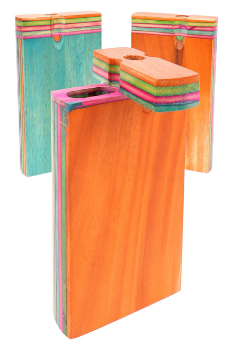 Multicolor Layered Wood Dugout “Rainbow Rail” – 4″ – Assorted Colors