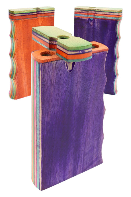 Multicolor Layered Wood Dugout “Rainbow Rail” – 4″ – Assorted Colors