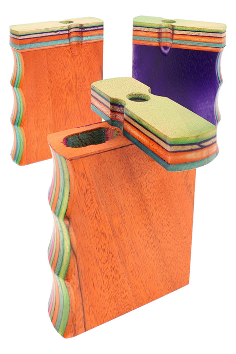 Multicolor Layered Wood Dugout “Mini Rainbow Rail” – 3″ – Assorted Colors