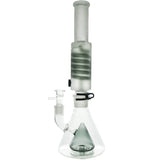 Freeze Pipe Bong XL with Showerhead Percolator and 90 Degree Glass Joint, Clear Borosilicate Glass, Front View