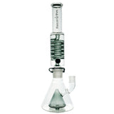 Freeze Pipe Bong XL with showerhead percolator and 90-degree banger hanger, clear borosilicate glass, front view