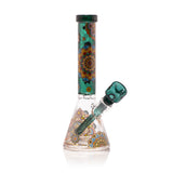 Mandala Myriad Teal 11" Mini Beaker Bong