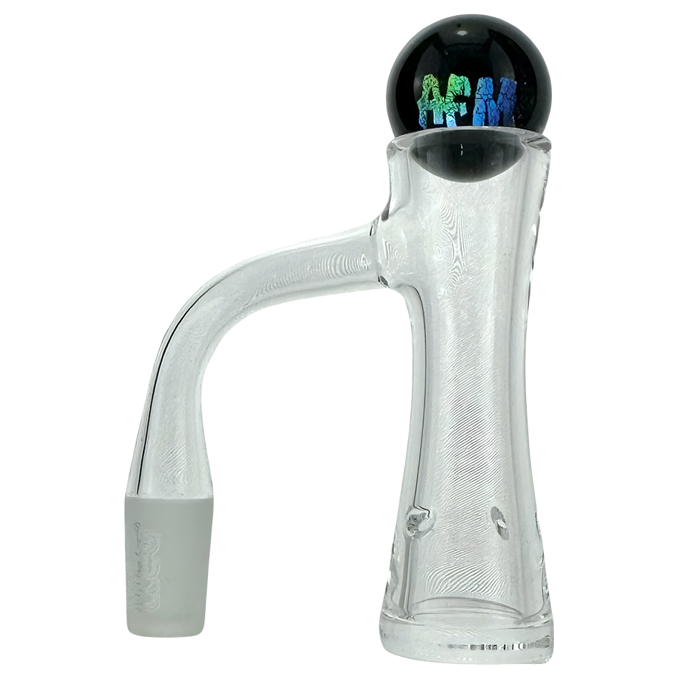 AFM Whirlpool Quartz Dab Banger Set with intricate design, side view on white background