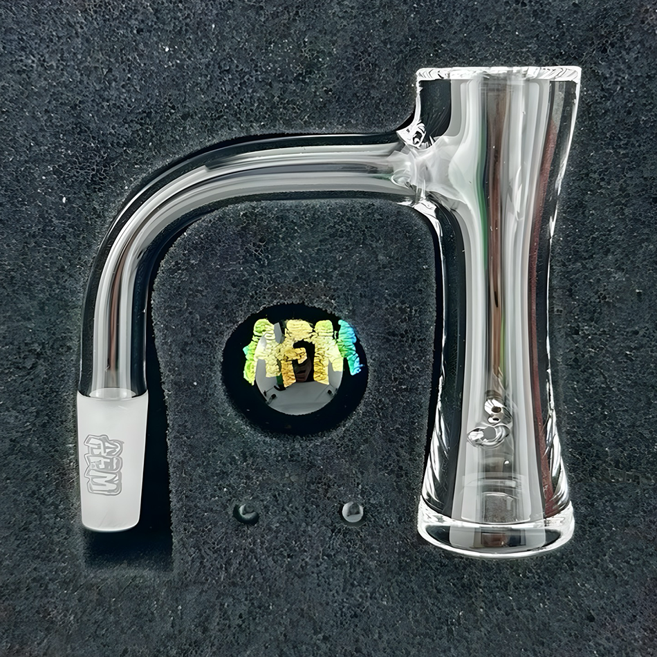 AFM Whirlpool Quartz Dab Banger Set - Clear, High-Quality Quartz on Black Background