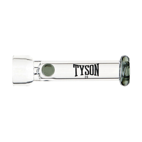 Tyson Jab One Hitter Hand Pipe - Clear Borosilicate Glass with Black Logo - Top View