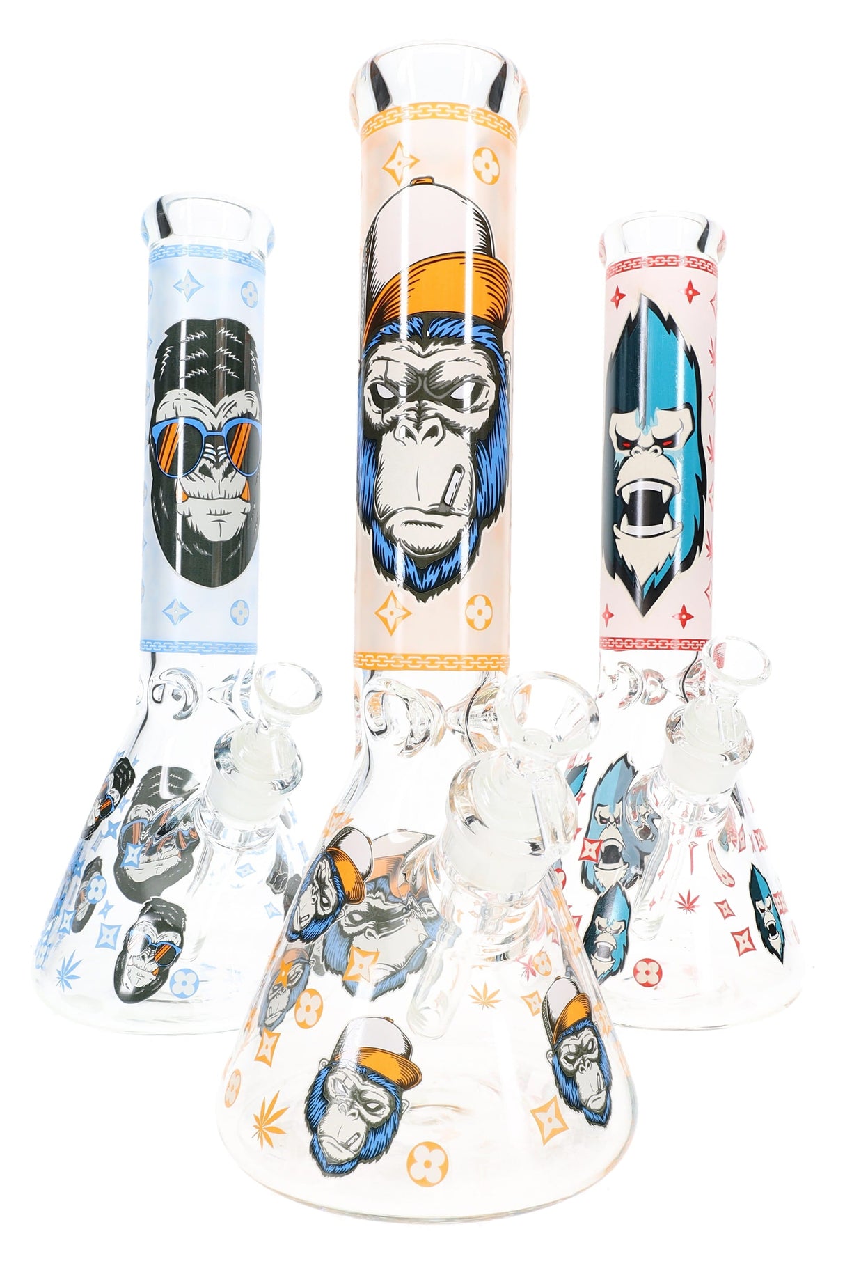 GoG Glow-in-the-Dark Decal Beaker Bong – Ice Pinch – 14″ – Assorted