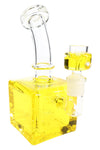 Glass Cube Bong “Chill Box” – Fluid-Filled – Showerhead Perc – 7.5″