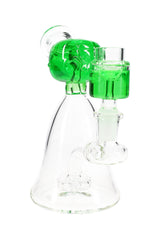 Fluid-Filled Glass Beaker Bong “Little Alien” – Freezable – Showerhead Perc – 6″