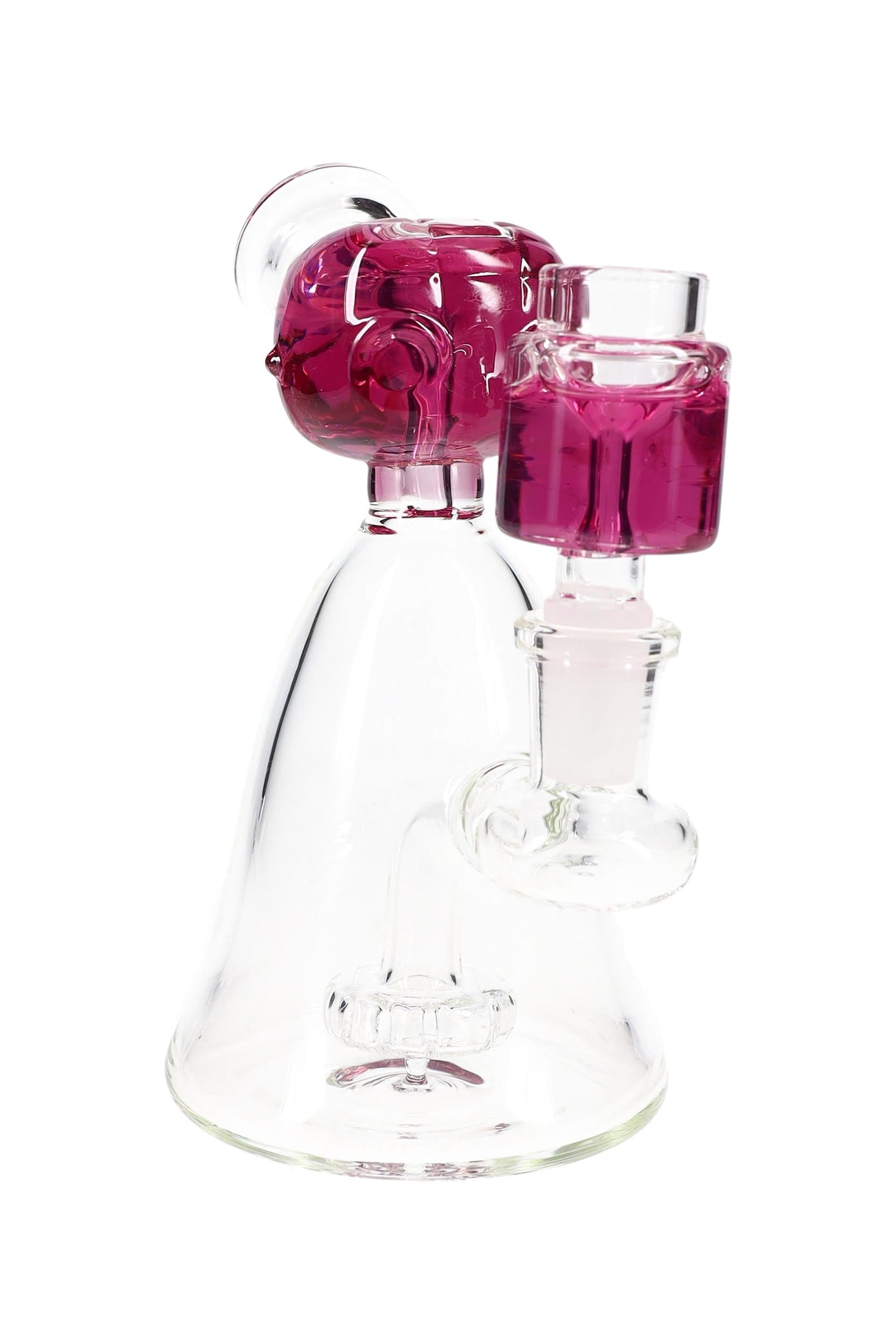 Fluid-Filled Glass Beaker Bong “Little Alien” – Freezable – Showerhead Perc – 6″