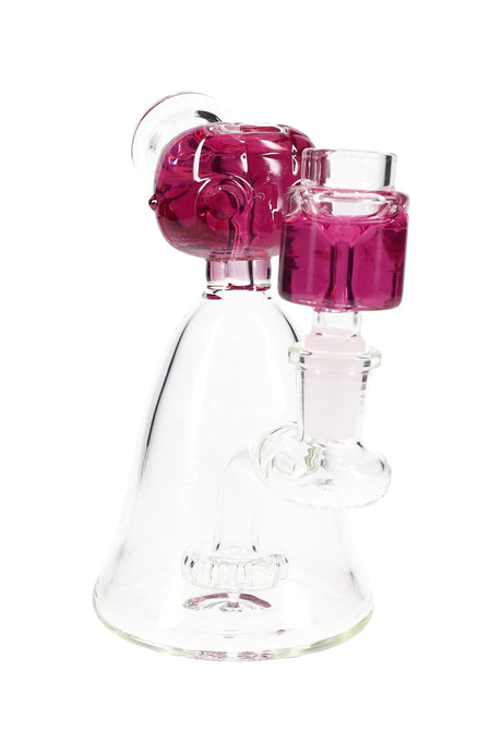 Fluid-Filled Glass Beaker Bong “Little Alien” – Freezable – Showerhead Perc – 6″