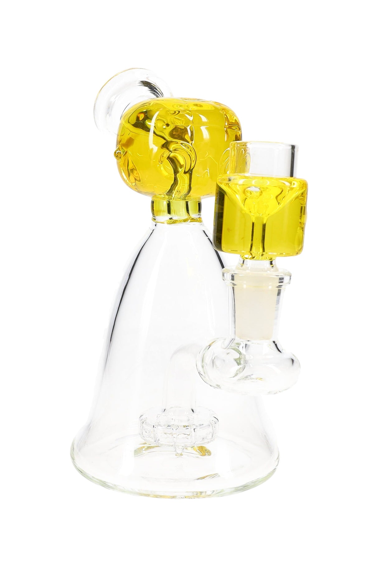 Fluid-Filled Glass Beaker Bong “Little Alien” – Freezable – Showerhead Perc – 6″