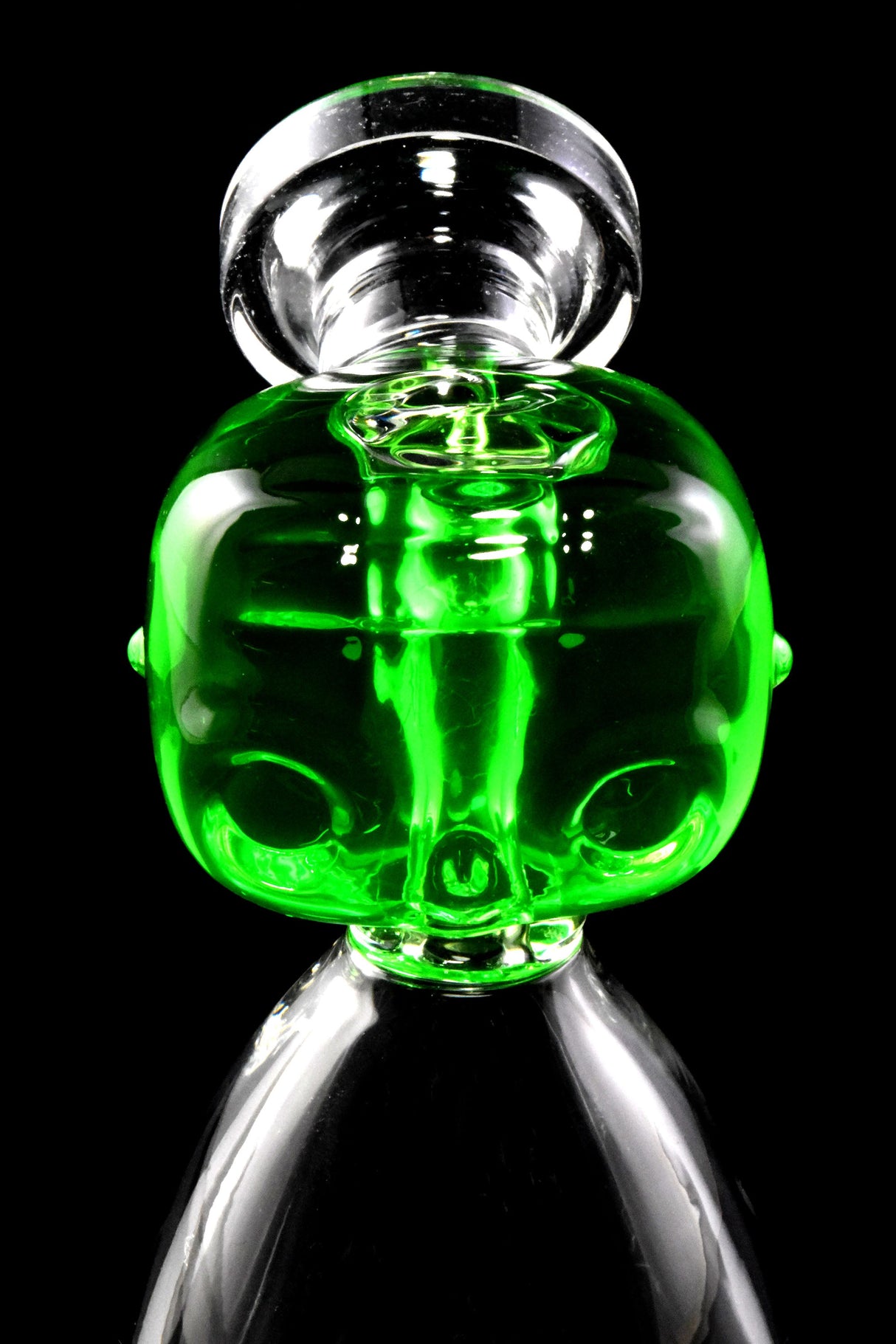 Fluid-Filled Glass Beaker Bong “Little Alien” – Freezable – Showerhead Perc – 6″