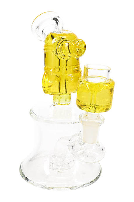 Stemless GoG Fluid-Filled Mini Bong “Sidekick” – Showerhead Perc – 6½″