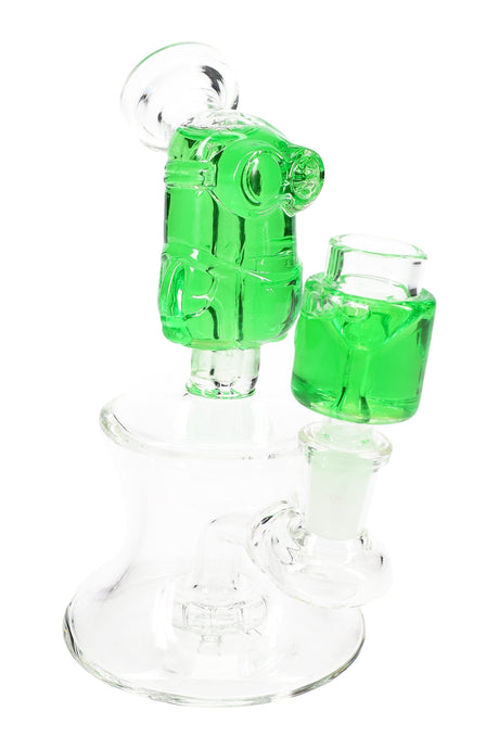 Stemless GoG Fluid-Filled Mini Bong “Sidekick” – Showerhead Perc – 6½″