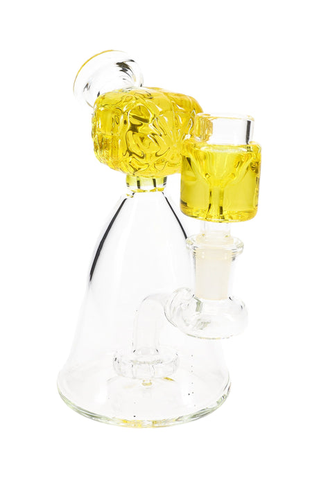 Glass Beaker Bong “Web Head” – Fluid-Filled Spider Hero – Showerhead Perc – 6″