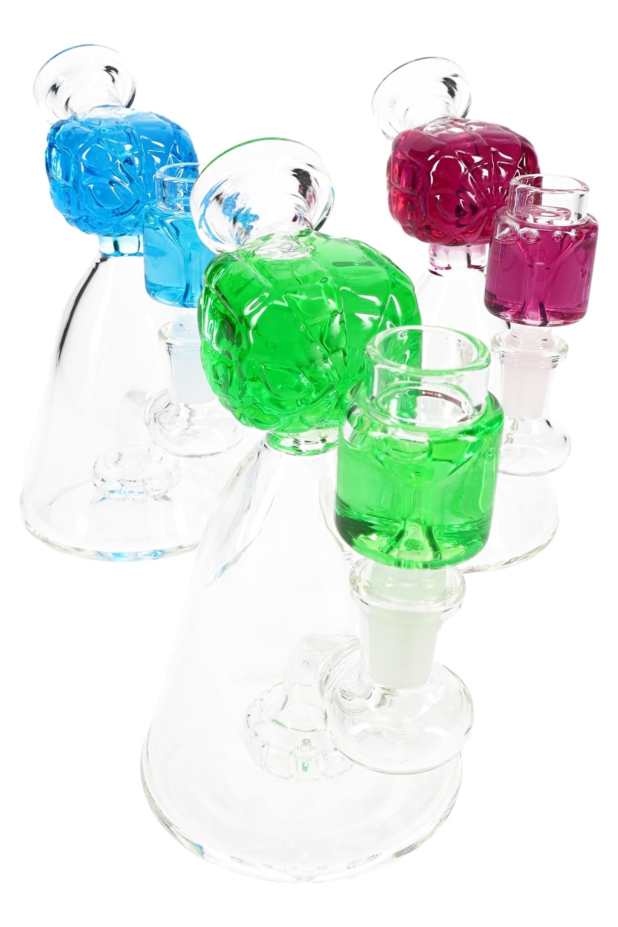 Glass Beaker Bong “Web Head” – Fluid-Filled Spider Hero – Showerhead Perc – 6″