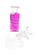 Mini Glass Beaker Bong “Chill Coil” – Fluid-Filled Neck – Assorted Colors