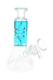 Mini Glass Beaker Bong “Chill Coil” – Fluid-Filled Neck – Assorted Colors
