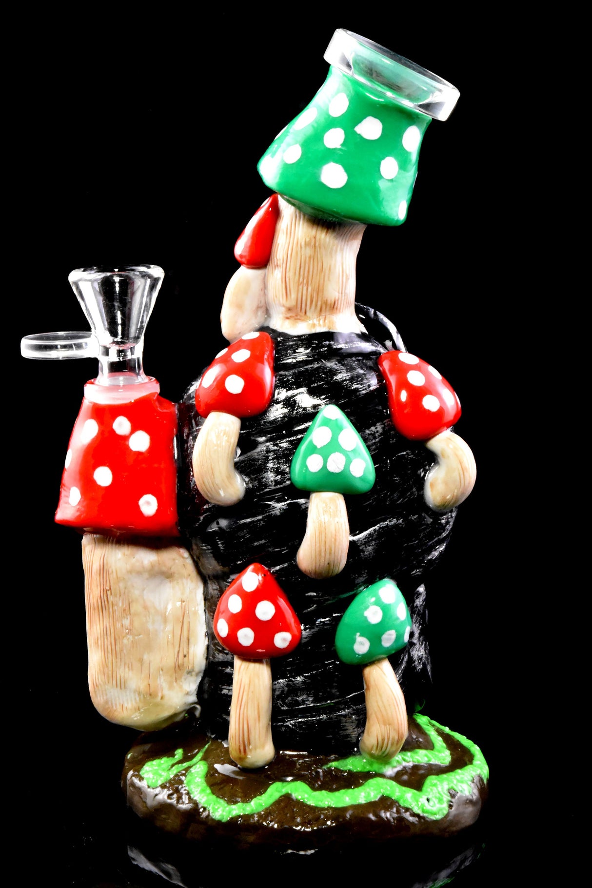 Skull Mushroom Glass Bong “Third Eye Grove” – Honeycomb Perc – 8½″