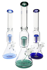 Glass on Glass Beaker Bong “Treehouse” – 12-Arm Tree Perc – Ice Pinch – 18″