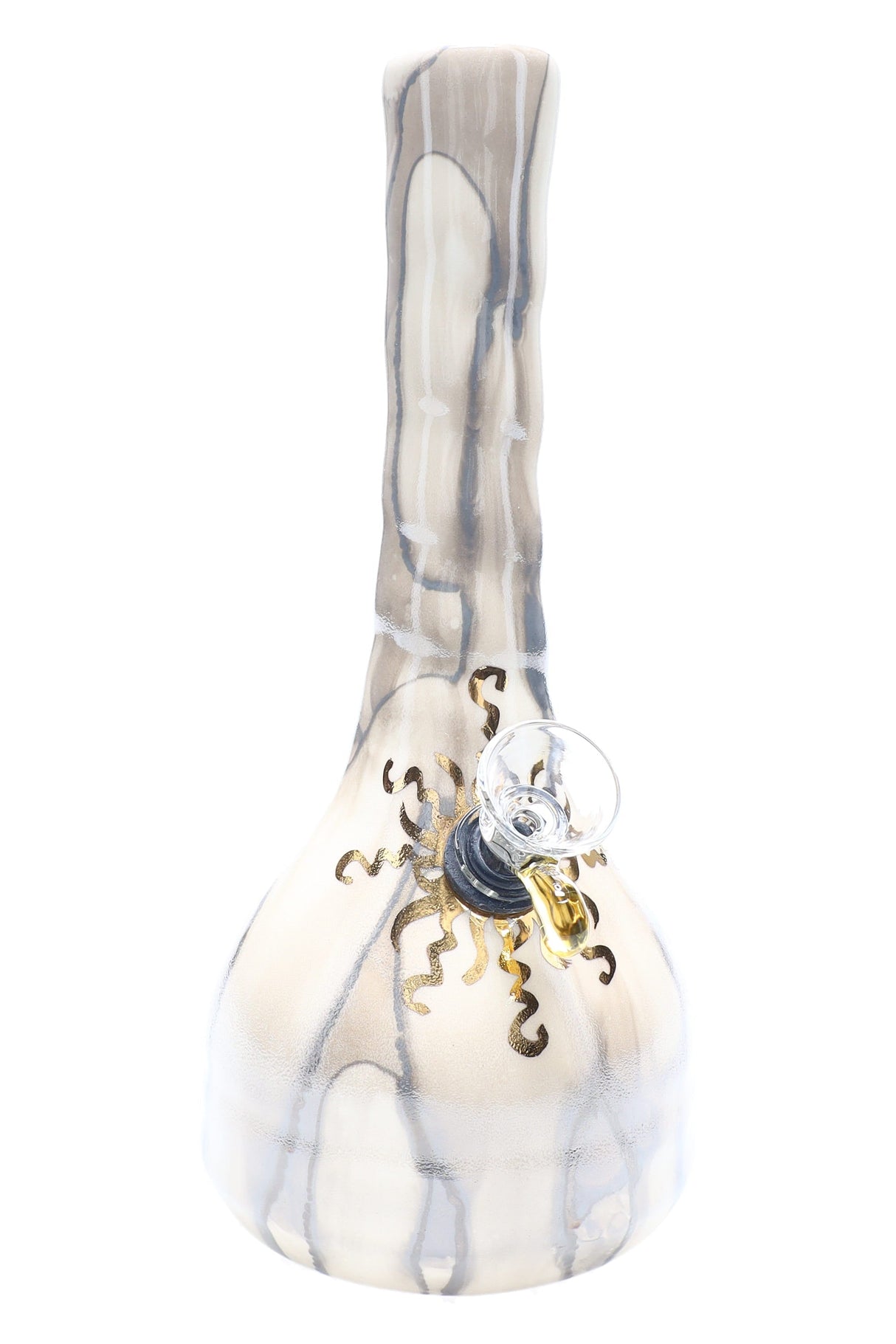 Ancient Creations 9″ Gold Sunburst Ceramic Beaker Bong