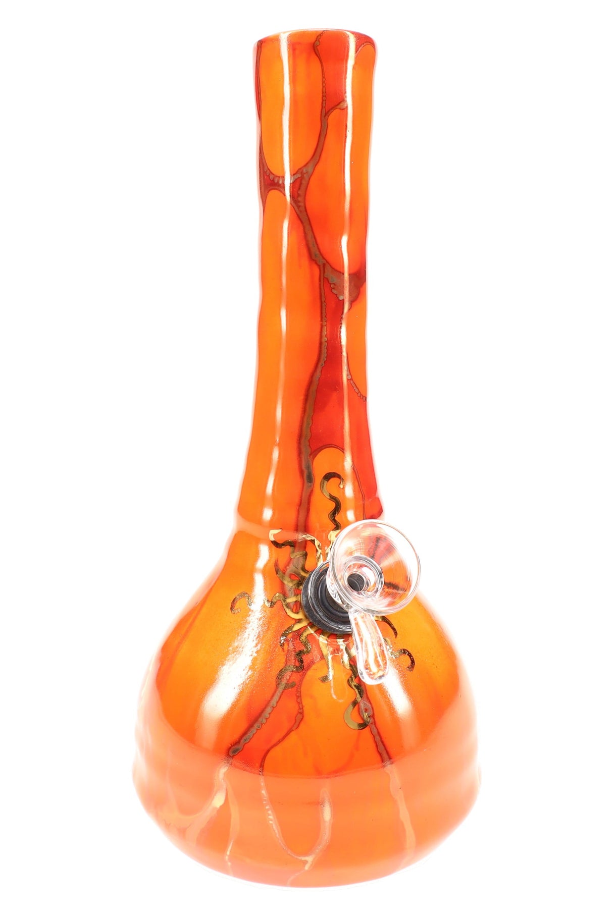Ancient Creations 9″ Gold Sunburst Ceramic Beaker Bong