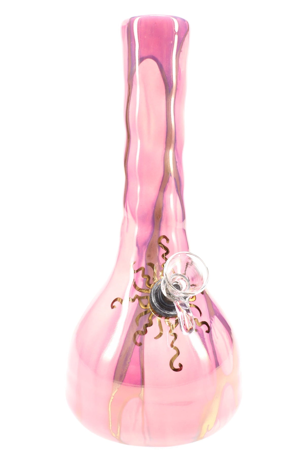 Ancient Creations 9″ Gold Sunburst Ceramic Beaker Bong