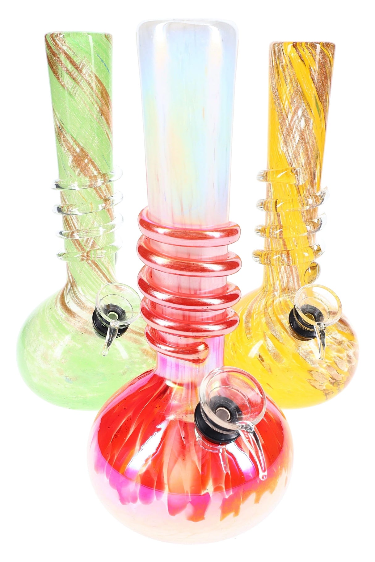 8″ Metallic Swirl Beaker Bong - Assorted Colors