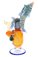9″ Stemless Color-Changing Fume Dolphin Perc Bong