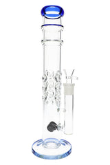 Straight Tube Glass Bong “Bubble Grip” – 14″ – Assorted Colors