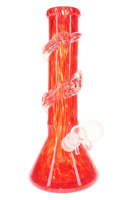 Soft Glass Beaker Bong “Glow Spiral” – UV-Reactive Accents – Assorted Colors