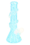 Soft Glass Beaker Bong “Glow Spiral” – UV-Reactive Accents – Assorted Colors