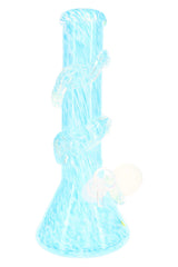 Soft Glass Beaker Bong “Glow Spiral” – UV-Reactive Accents – Assorted Colors