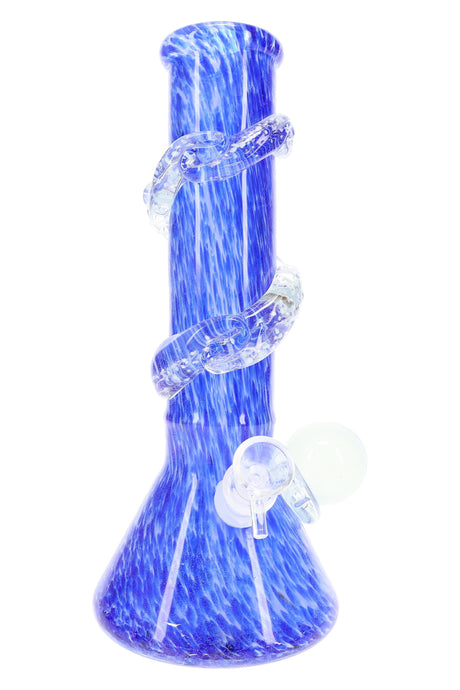 Soft Glass Beaker Bong “Glow Spiral” – UV-Reactive Accents – Assorted Colors