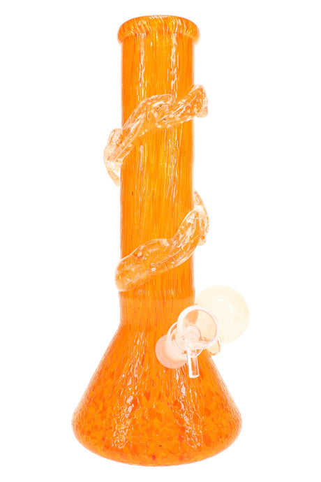 Soft Glass Beaker Bong “Glow Spiral” – UV-Reactive Accents – Assorted Colors