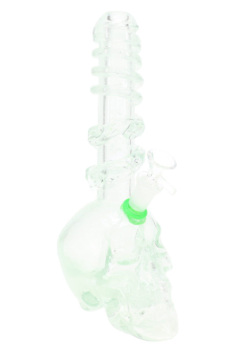 Soft Glass Skull Bong “Night Howl” – UV-Reactive Accents – Assorted Colors
