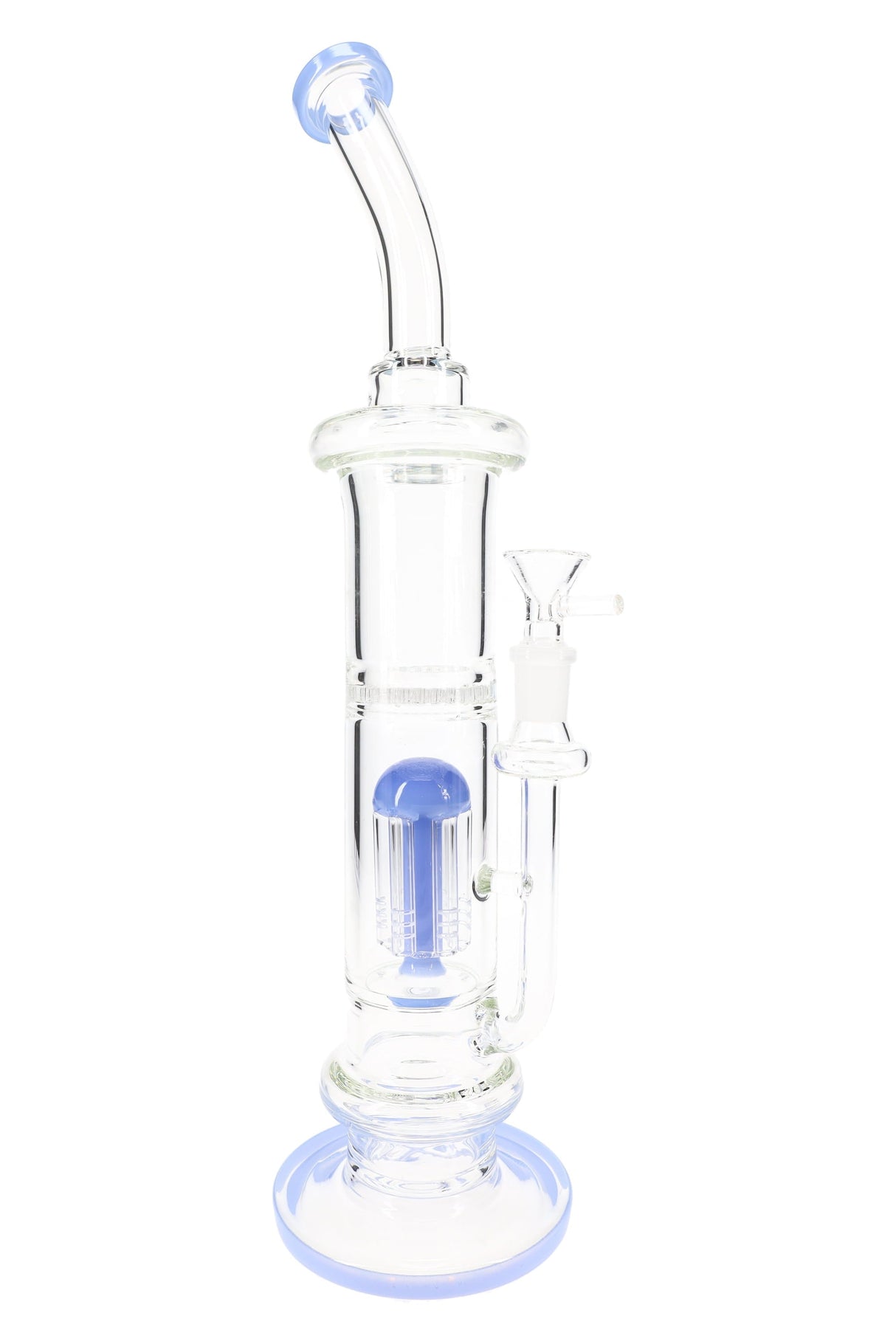 Glass Stemless GOG Straight Shooter Bong “Perc Parade” – 15″ – Assorted Colors