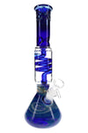 Silver Fumed Beaker Bong “Coil Cruiser” – 12″ – Assorted Colors