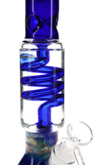 Silver Fumed Beaker Bong “Coil Cruiser” – 12″ – Assorted Colors