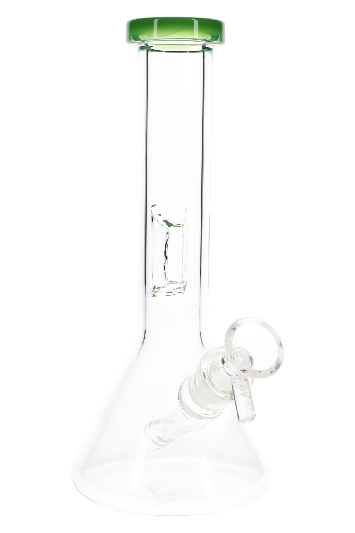 Clear Glass Beaker Bong “Rim Pop” – 8″ – Assorted Colors