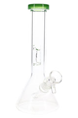 Clear Glass Beaker Bong “Rim Pop” – 8″ – Assorted Colors