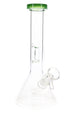 Clear Glass Beaker Bong “Rim Pop” – 8″ – Assorted Colors