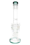 Glass Straight Tube Bong “Rings of Clarity” – Honeycomb Chamber – 18″ – Assorted Colors