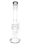 Glass Straight Tube Bong “Rings of Clarity” – Honeycomb Chamber – 18″ – Assorted Colors